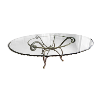 Large round table in glass and wrought iron – Ø 170 cm – €1,490