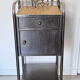 Vintage bedside table in brushed metal