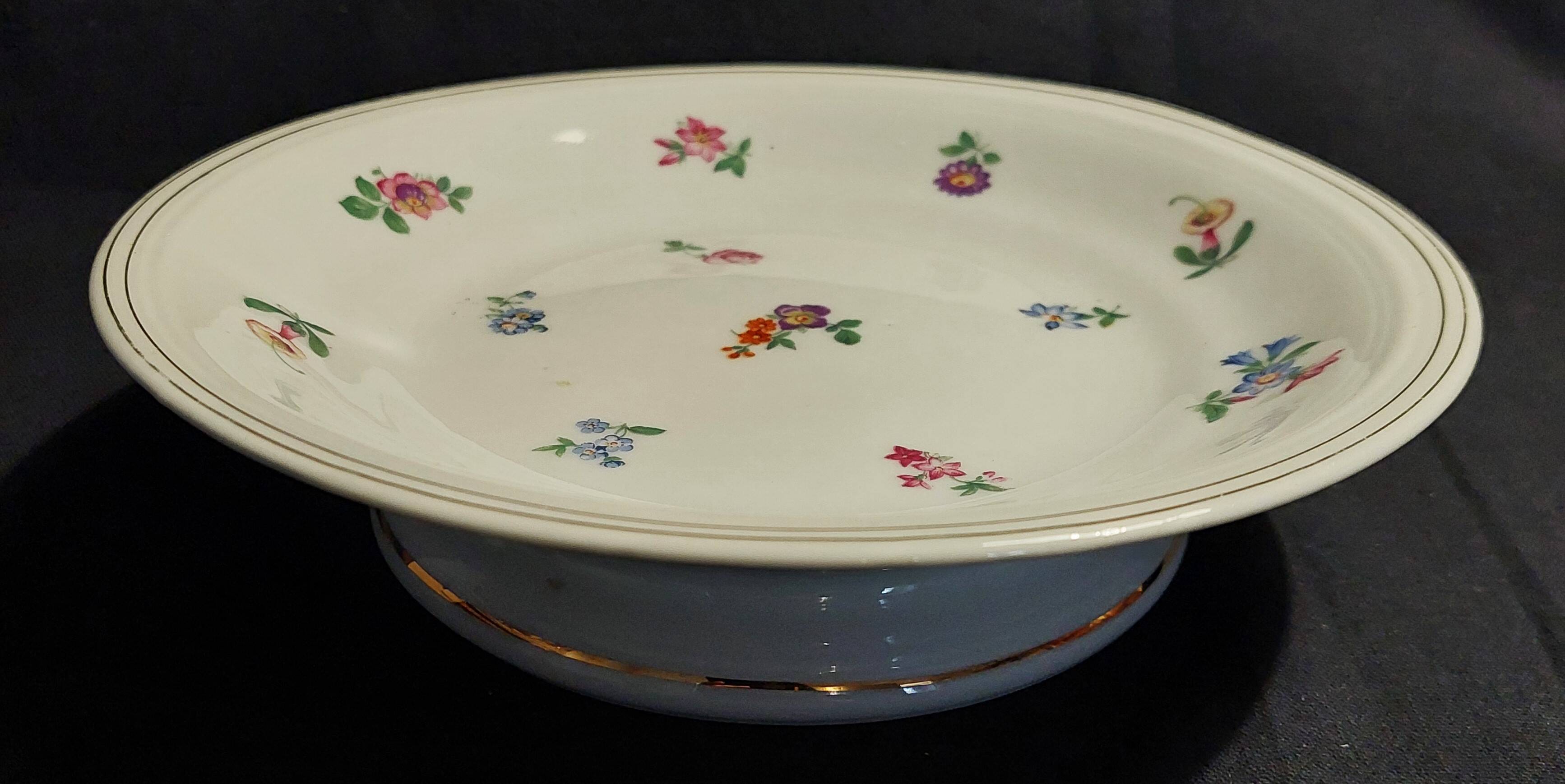 Mid-20th century porcelain soup plate with heel, brand to be identified