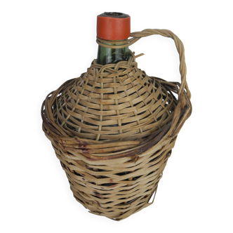 Vintage rattan wicker bottle