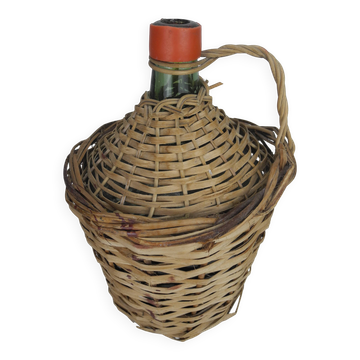 Vintage rattan wicker bottle