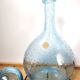 Carafe Biot blue bubbled glass
