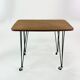 Table on wheels, laminate top and metal Eiffel legs, circa 1950