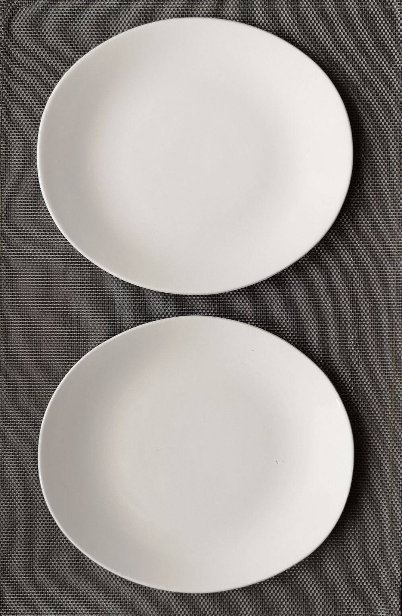 Set of 4 oval enameled ceramic plates - Handcrafted
