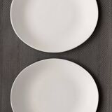 Set of 4 oval enameled ceramic plates - Handcrafted