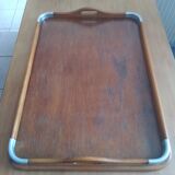 Wood and metal tray 50s