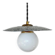 Suspension industrielle tôle émaillée mouchetée et opaline