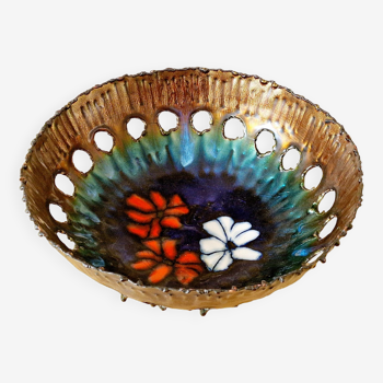 Italian Enamelled Fruit Dish by Laurana Pesaro, 1970s