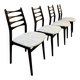 Série de 4 chaises en bois laqué noir, 1960