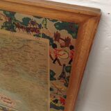 Carte des lignes compagnie générale Transatlantique 1959 encadrée