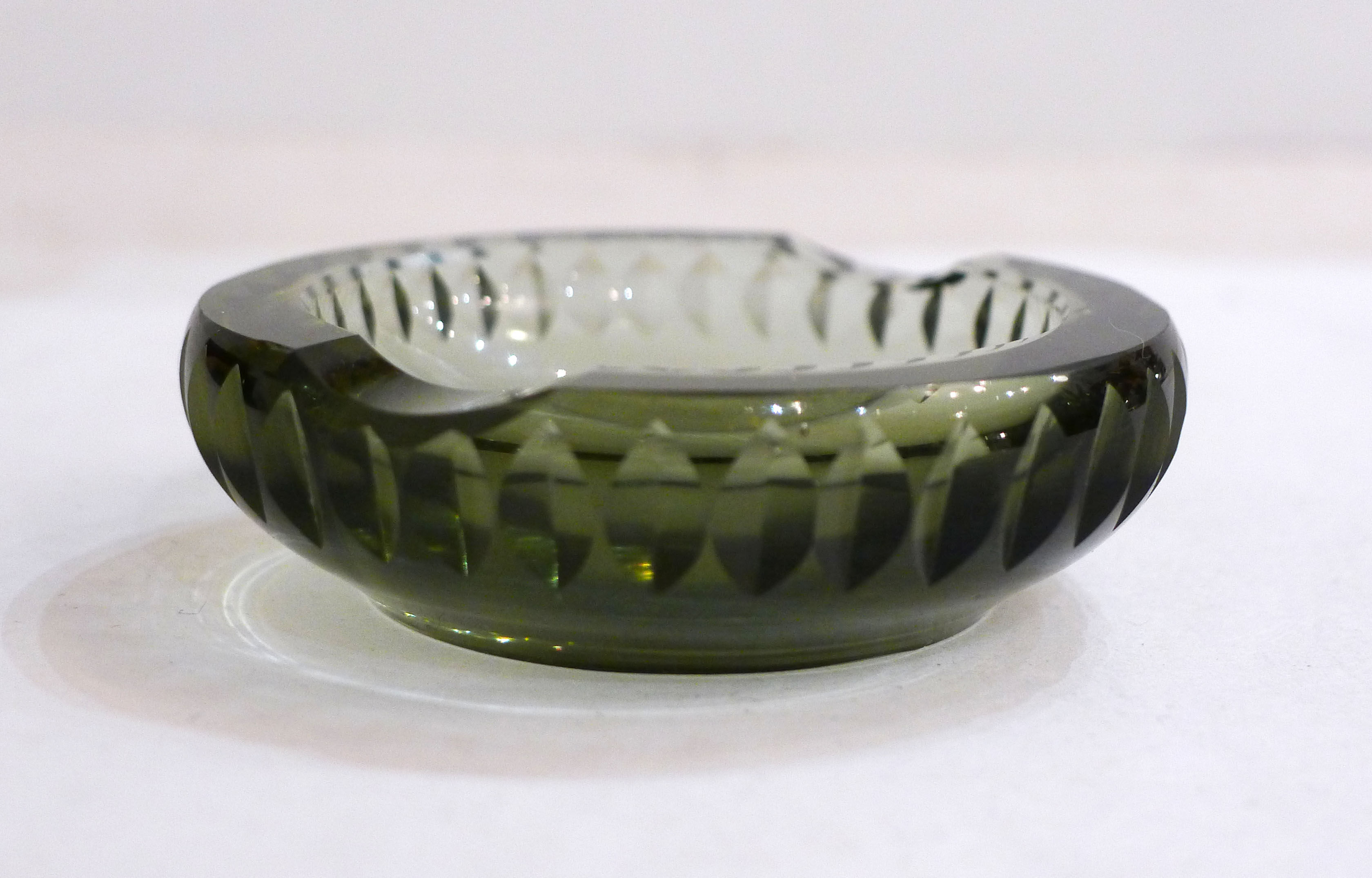 Smoked art deco ashtray