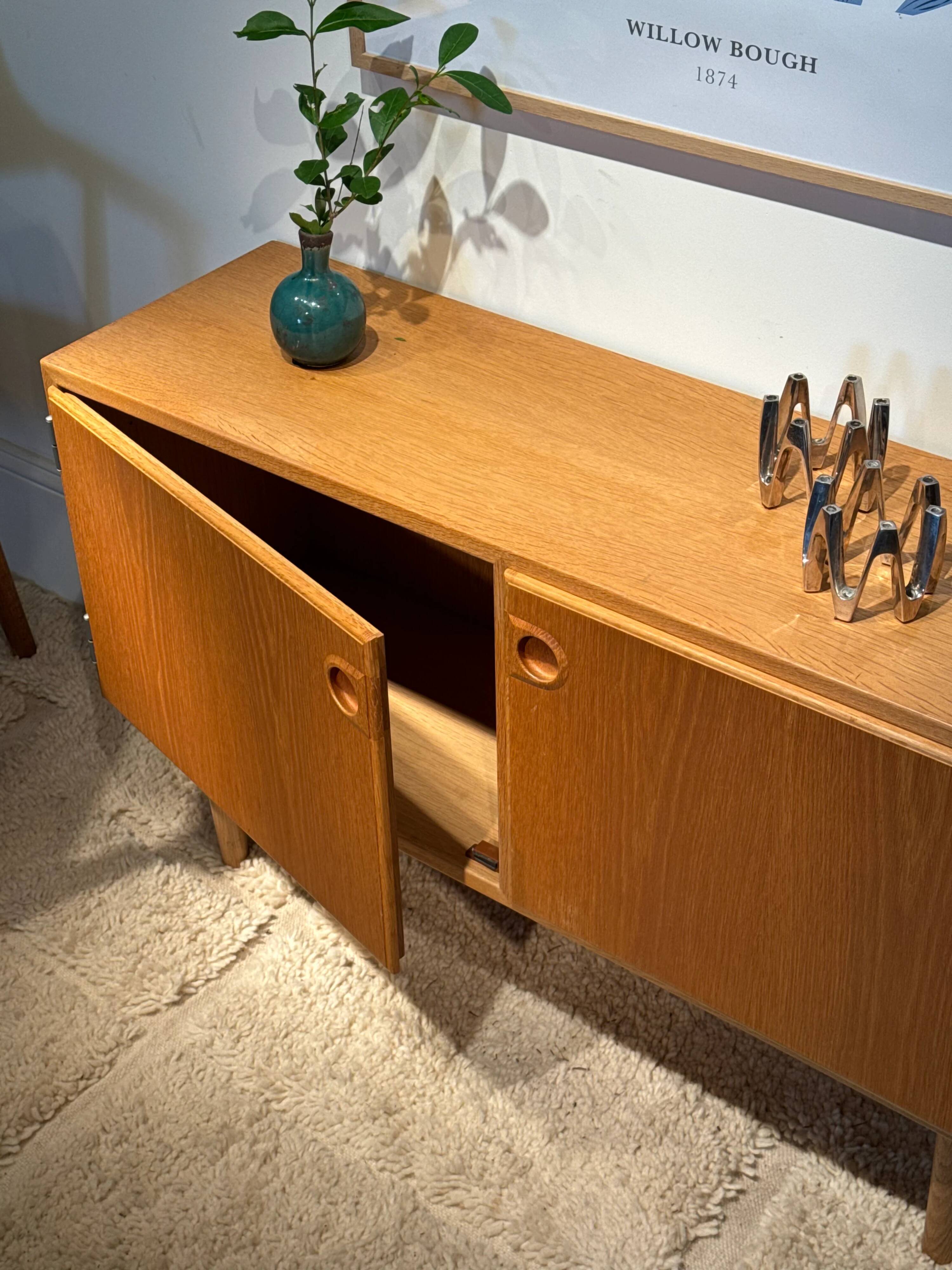 Vintage Scandinavian buffet in golden oak "Thyra"