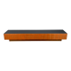 Minimalist XXL lowboard, teak and black top, 1960s