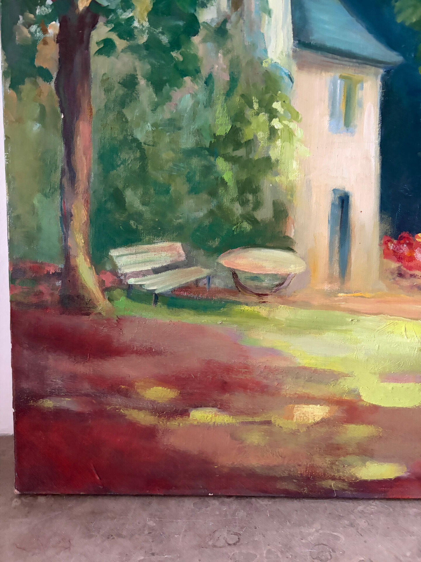 The house in the woods, oil on canvas.