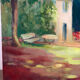 The house in the woods, oil on canvas.