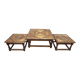 Table basse et bouts de canapés de style Louis XIII en parquet