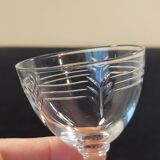 5 anciens petits verres a liqueur en cristal de baccarat gravé