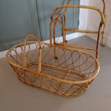Vintage rattan cradle