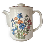 '70s Flower Stoneware Coffee Pot - Vintage