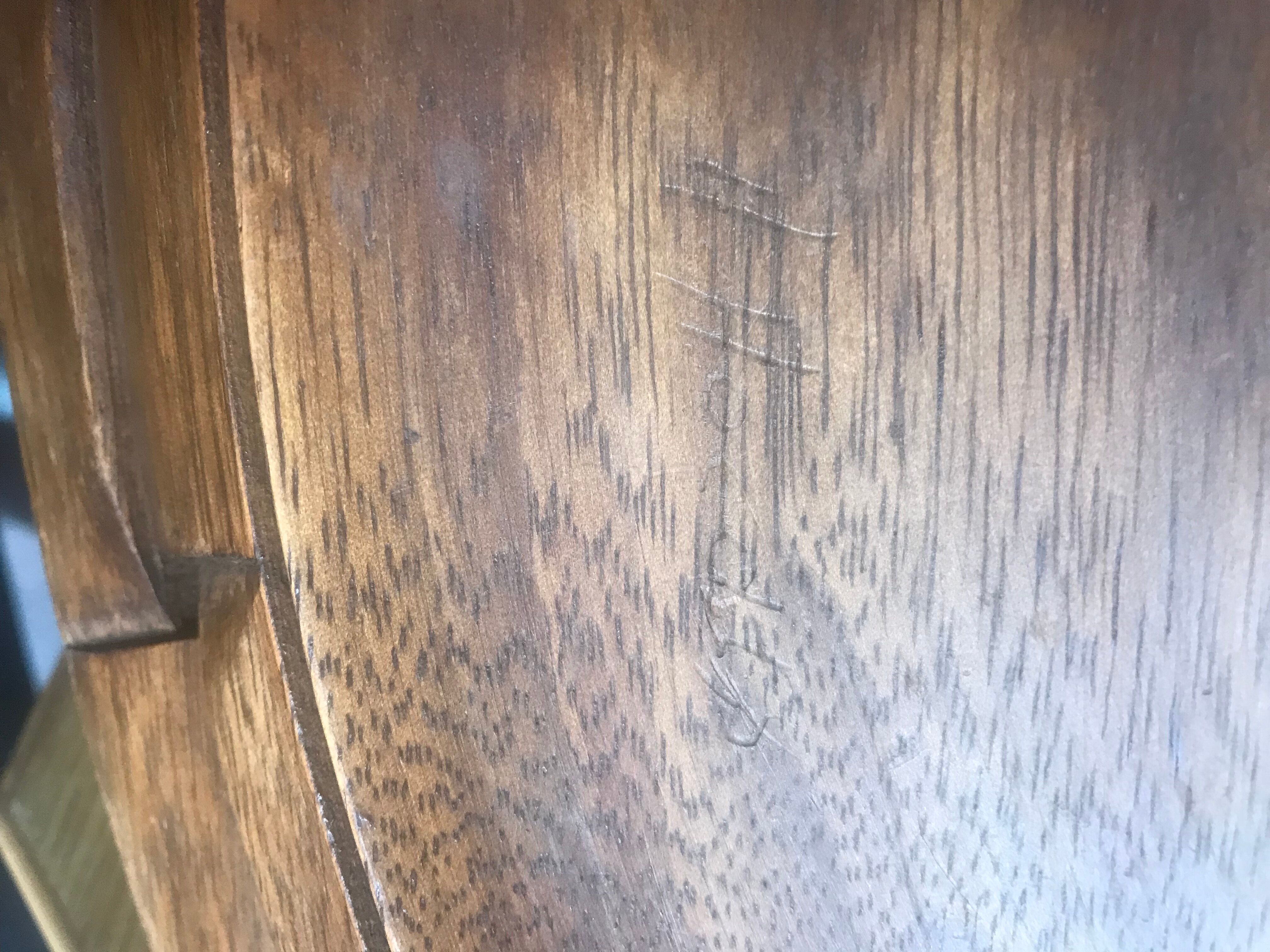Carved wood top signed A.Hoedts