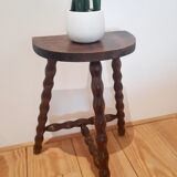 Wooden stool turned feet