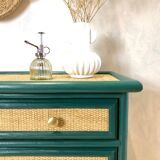 Rattan chest of drawers 70s