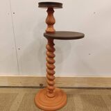 Refurbished Vintage Twisted Side Table - Terracotta, Walnut & Copper