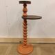 Refurbished Vintage Twisted Side Table - Terracotta, Walnut & Copper