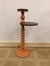 Refurbished Vintage Twisted Side Table - Terracotta, Walnut & Copper