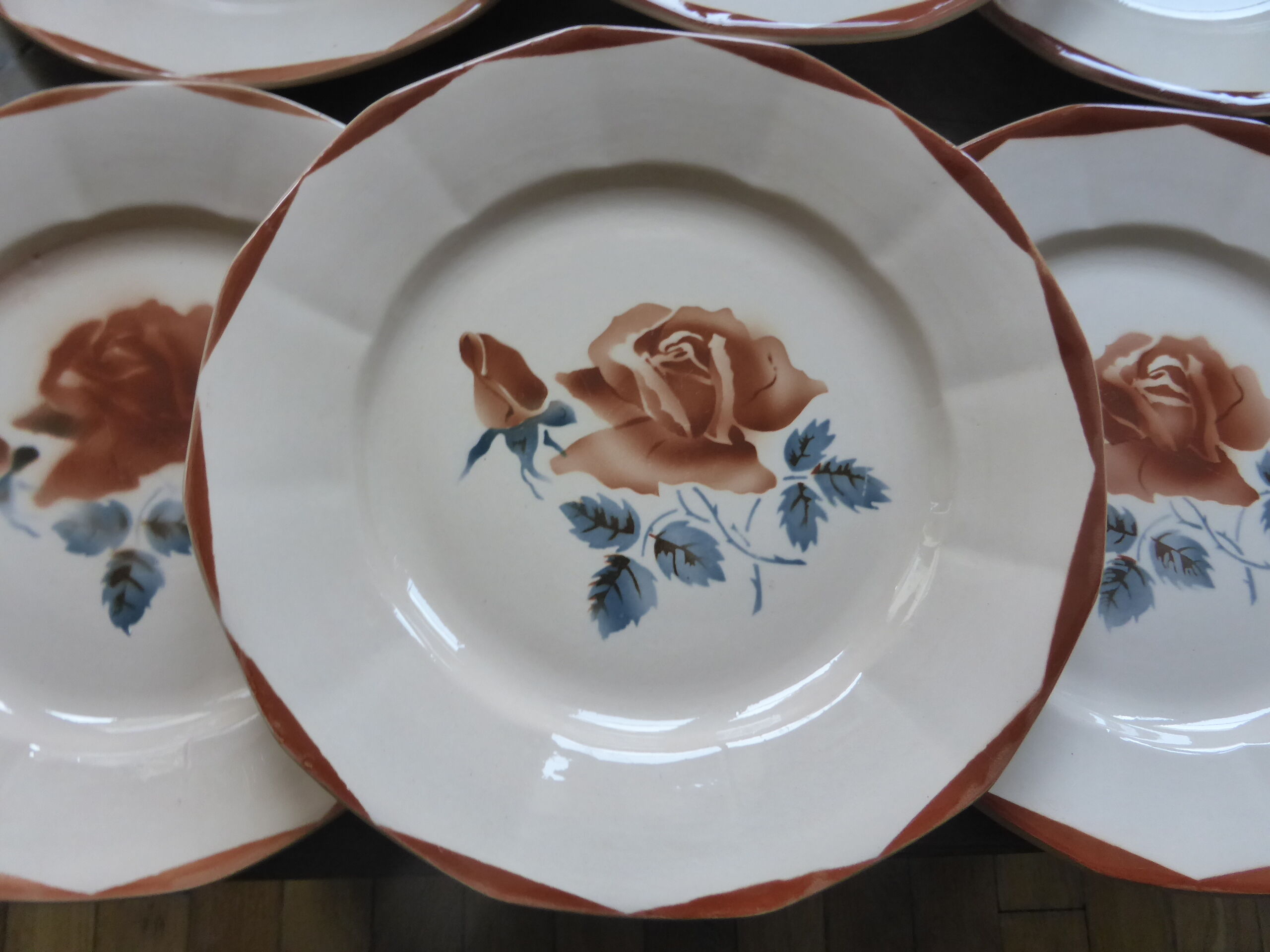 6 flat plates of Digoin Sarreguemines