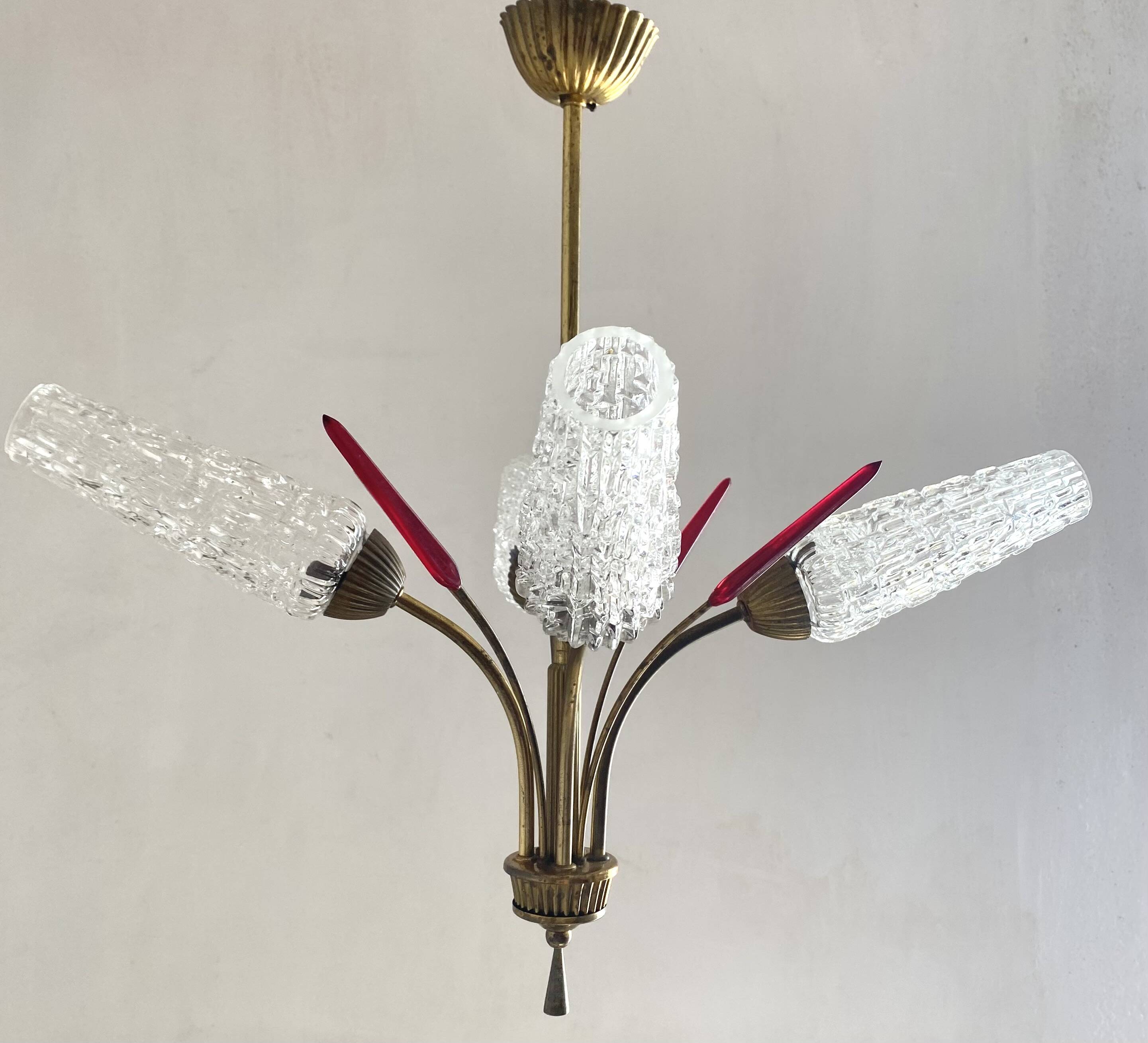 50s-60s tulip chandelier, modernist style