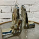 Pair of chrome ceramic hand bookends from the 70s and 80s