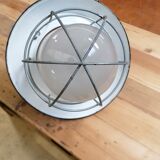 Set of 3 vintage Czech industrial pendant lights, 1950s