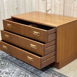 Low 3-drawer chest of drawers from the GPlan brand in teak from the 70s