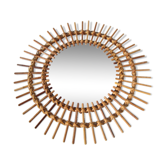 Mirror rattan sun 47x47cm