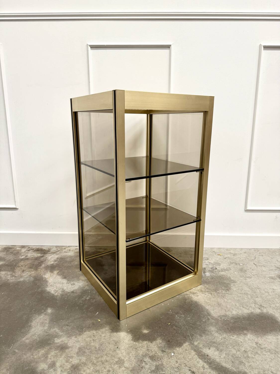 70s console smoked glass