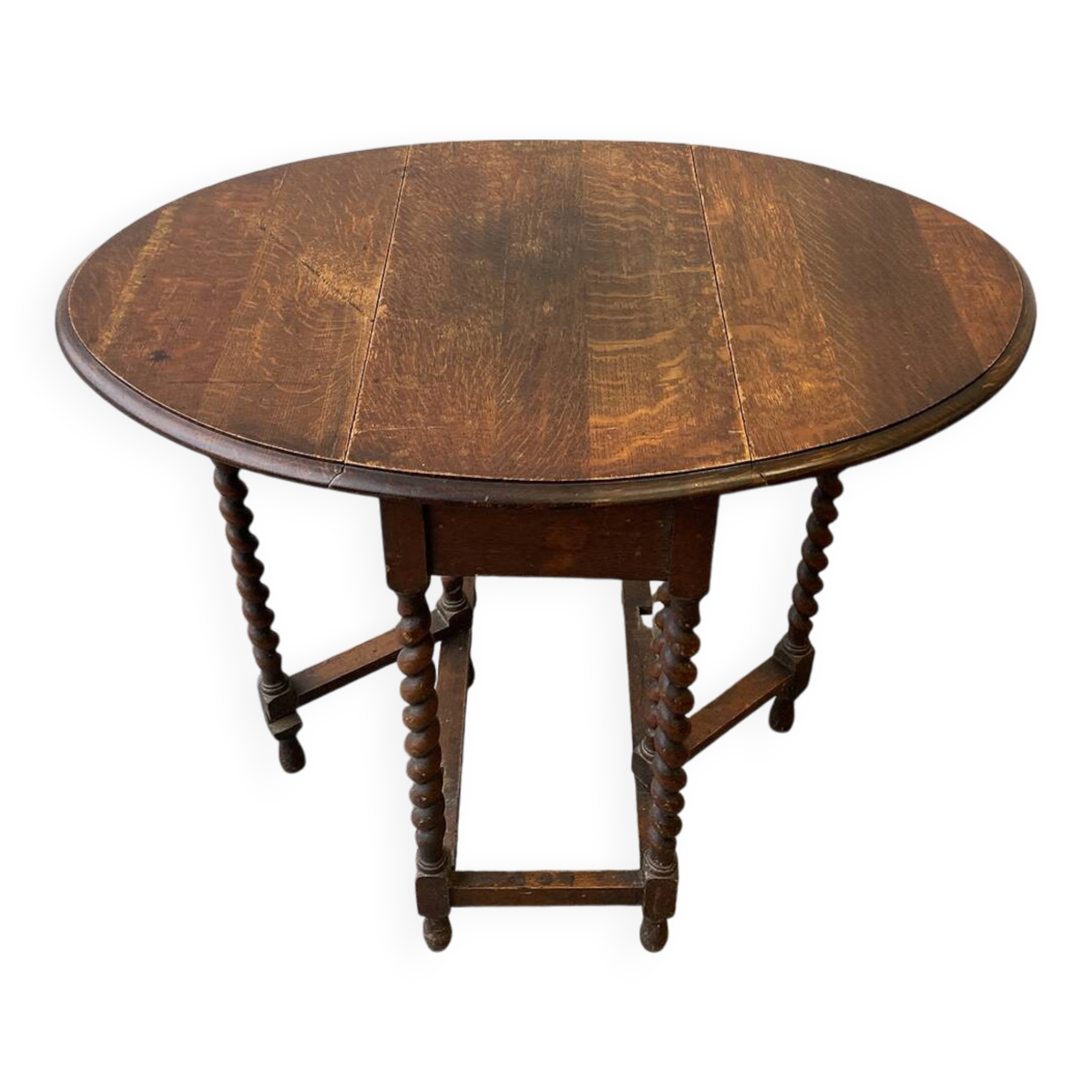 Table d'appoint extensible à abattants en chêne de style édouardien « Barley Twist »