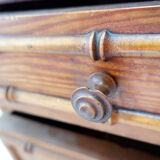 Bamboo-style commode with marble top - Late 19th century