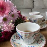 English flower porcelain tea service 6 people