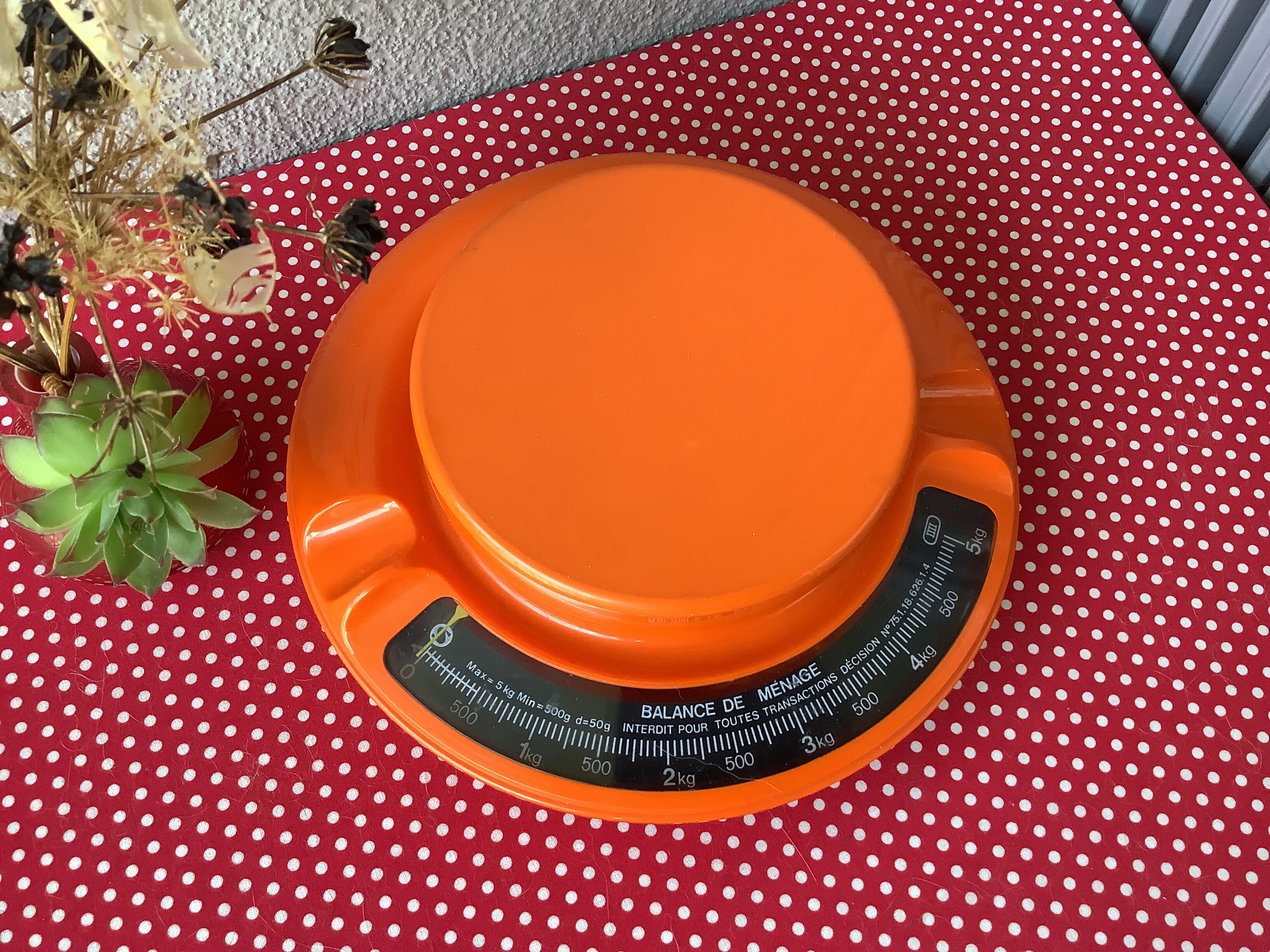 Orange kitchen scale space age Soehnle Germany