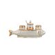 Ensemble de condiments vintage en forme de poisson