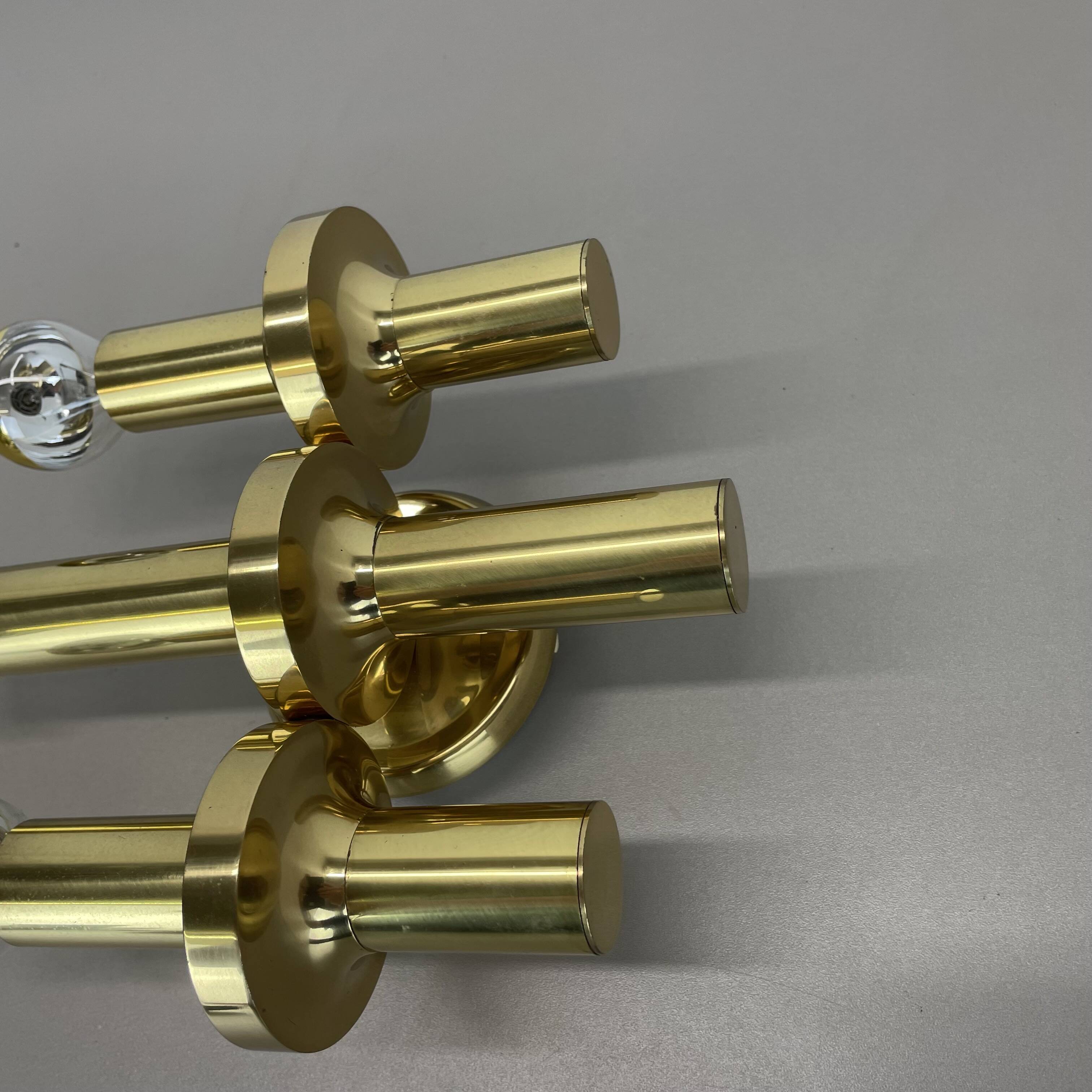 rare Brass tube "TORCH" Wall Light sconce by GAETANO SCIOLARI, Italy 1970s