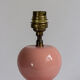 Pink lacquered turned wooden lamp base 70s