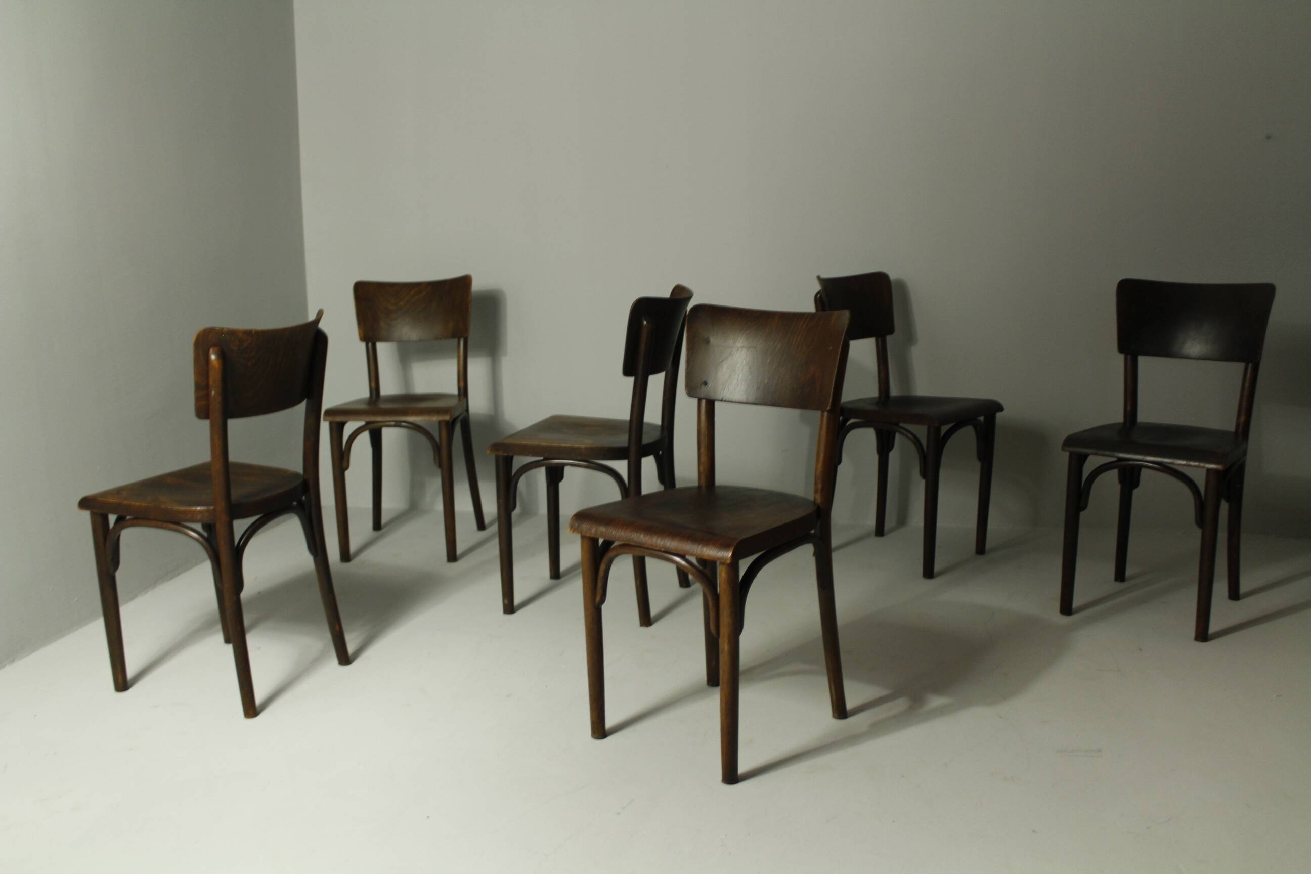 Pub Chairs from Thonet, 1930s, Set of 6