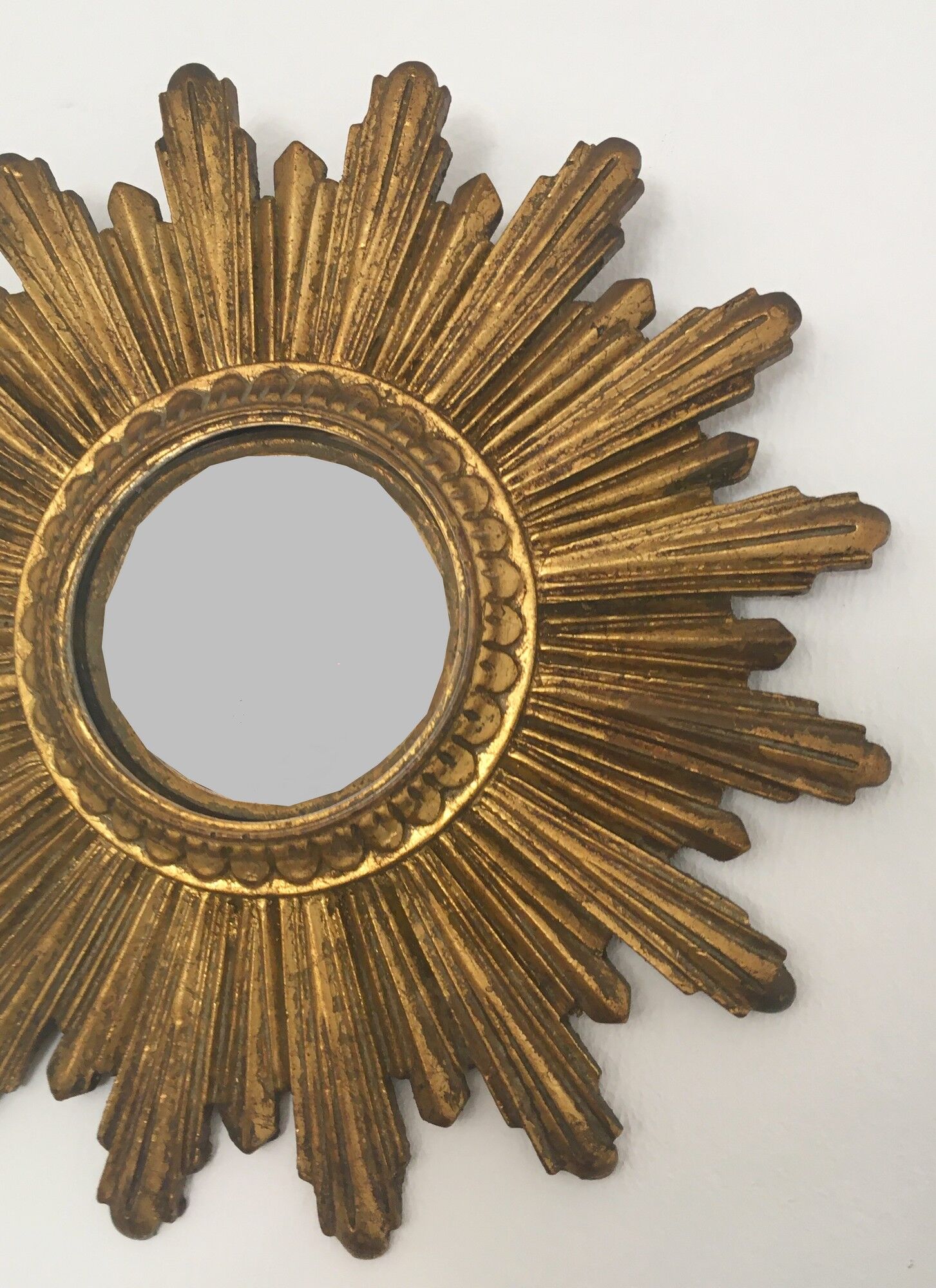 Vintage sun mirror 60s, 26 cm