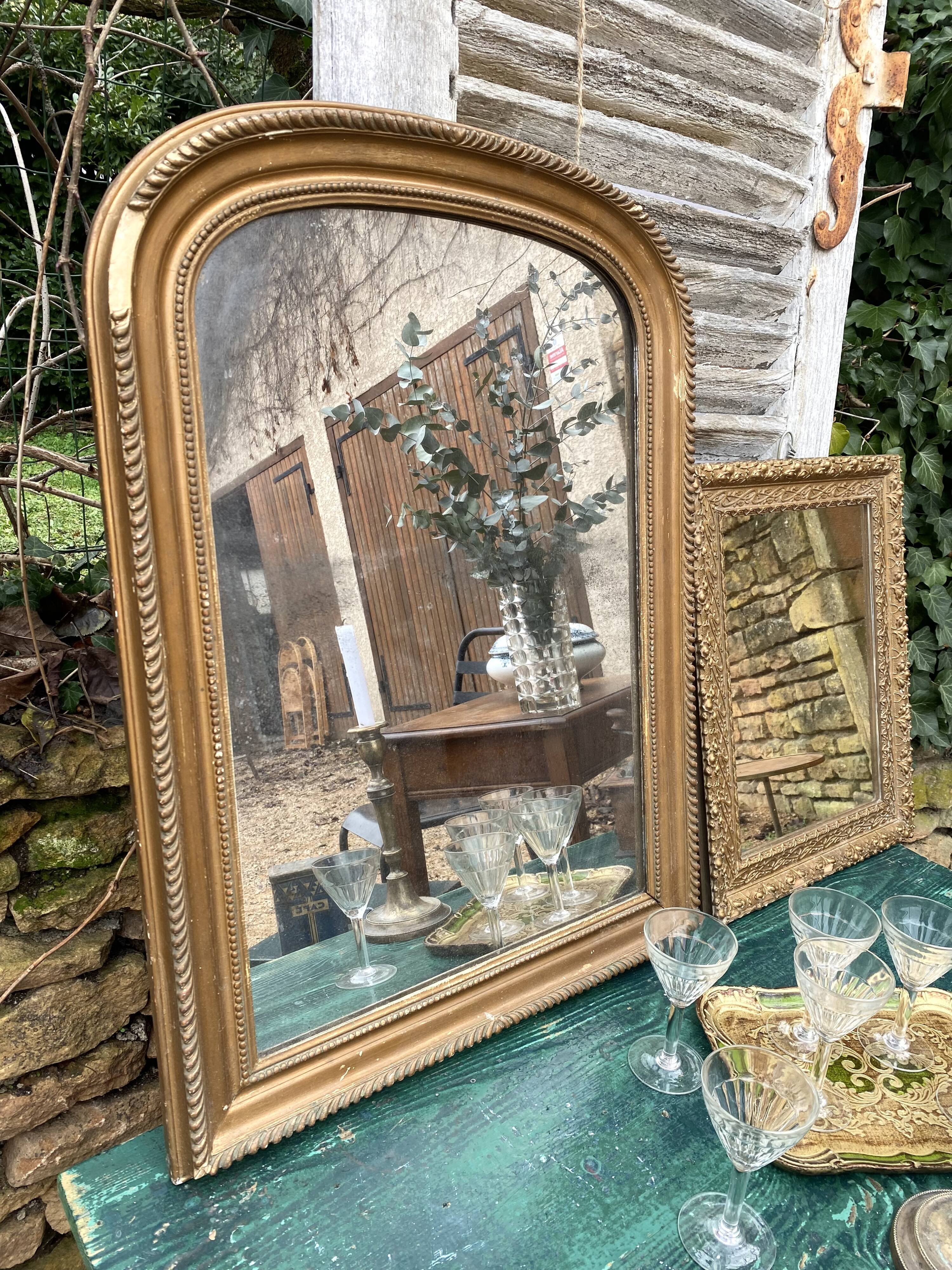 Old gilded mirror Louis Philippe style, 80x57 cm