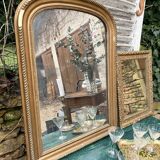 Old gilded mirror Louis Philippe style, 80x57 cm
