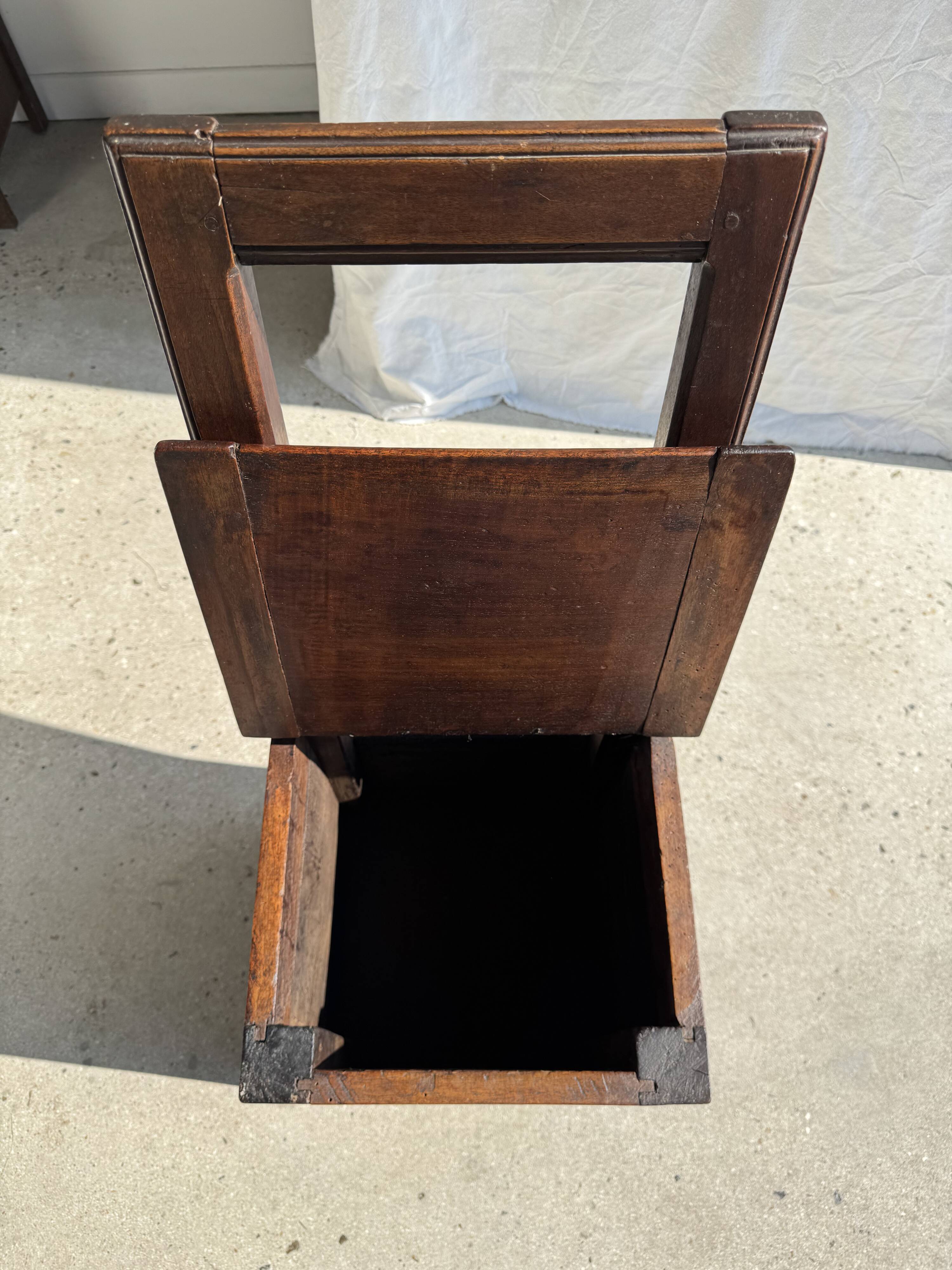 Antique oak storage chair