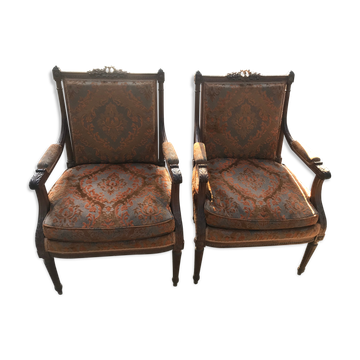 Paire de fauteuil de style Louis XVI