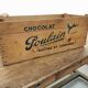 Wooden chocolate poulain case 1950